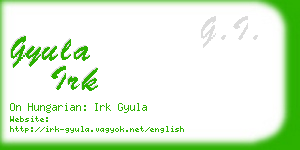 gyula irk business card
